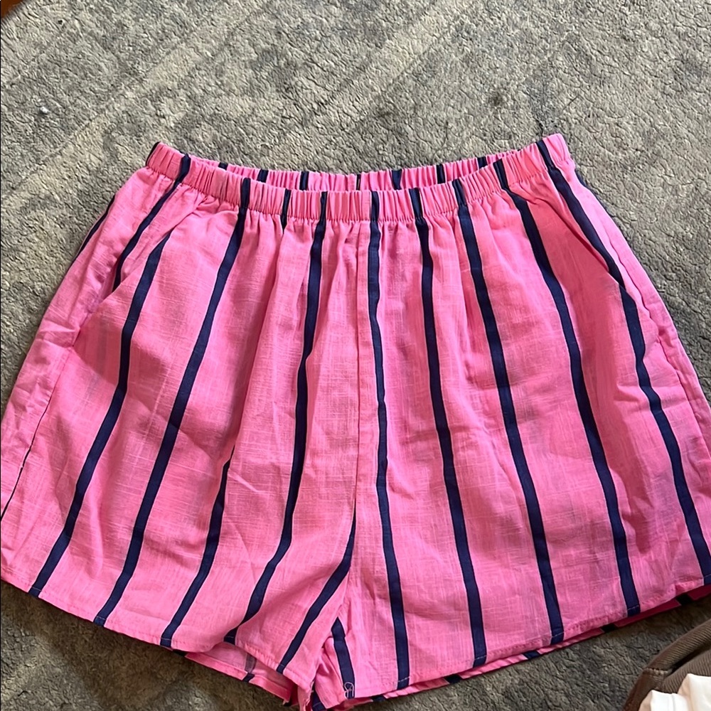 Pink Striped Women's Shorts